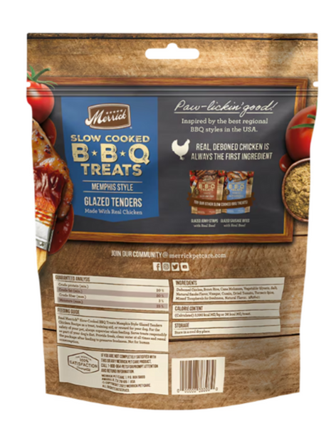 Merrick Slow Cooked BBQ Chicken Memphis Style Glazed Tenders Jerky Dog Treats