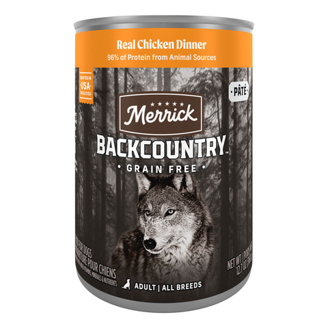 Merrick Backcountry Grain Free Backcountry 96% Chicken Recipe Canned Dog Food