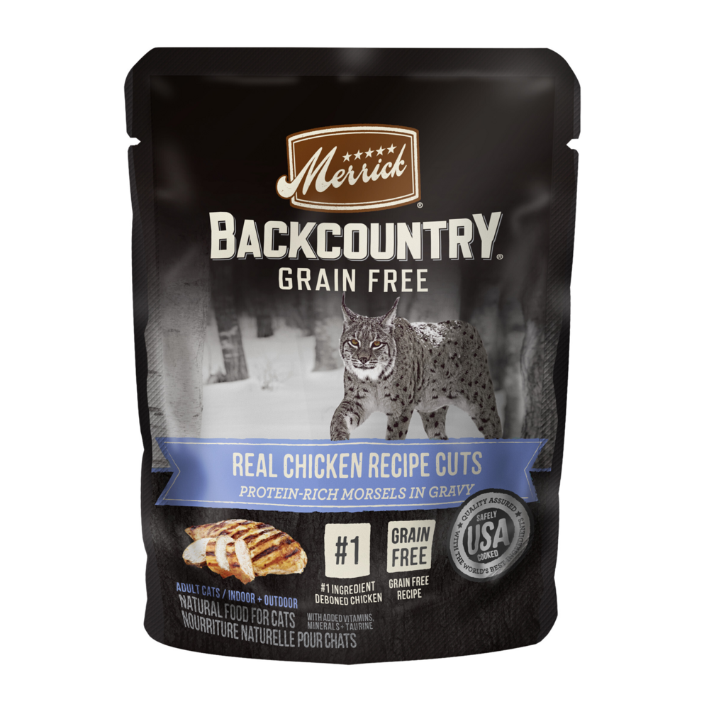 Merrick Backcountry Grain Free Gluten Free Premium High Protein Wet Cat Food, Chicken Recipe Cuts With Gravy