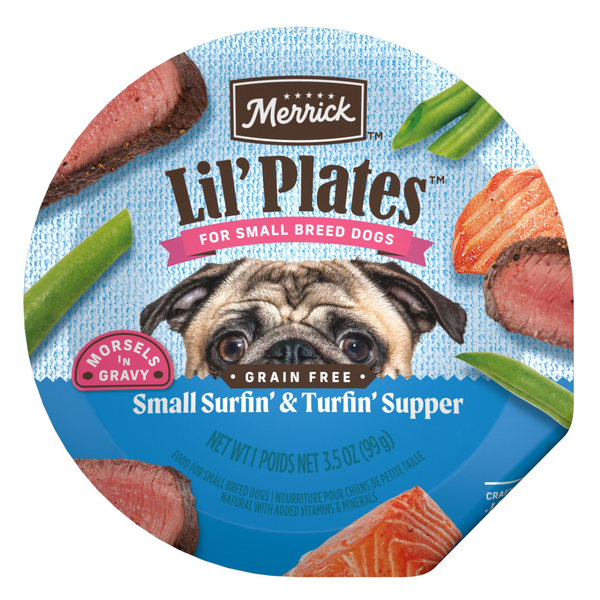 Merrick Lil' Plates Grain Free Surfin & Turfin Supper in Gravy Dog Food Tray