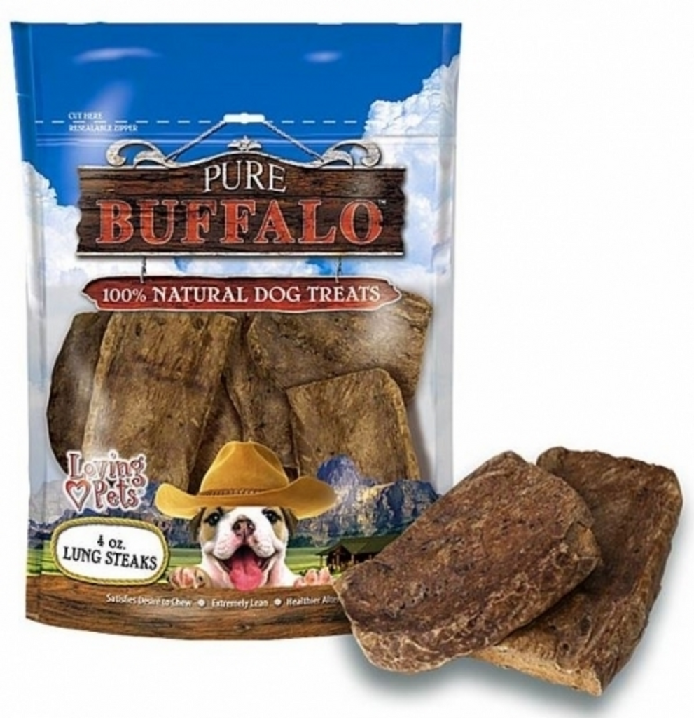 Loving Pets Pure Buffalo Lung Steaks Dog Treats