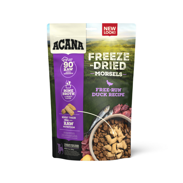 ACANA Freeze Dried Dog Food & Topper, Grain Free, High Protein,  Fresh & Raw Animal Ingredients, Duck Recipe, Morsels