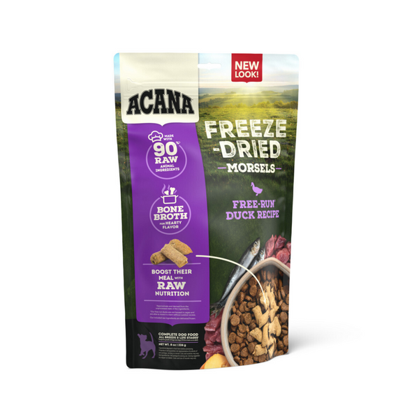ACANA Freeze Dried Dog Food & Topper, Grain Free, High Protein,  Fresh & Raw Animal Ingredients, Duck Recipe, Morsels