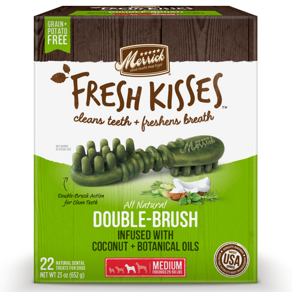 Merrick Fresh Kisses Coconut Oil and Botanics Dental Dog Chews Medium