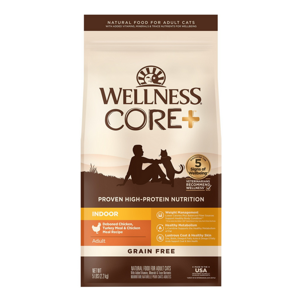 Wellness CORE Grain Free Natural Indoor Health Chicken and Turkey Recipe Dry Cat Food