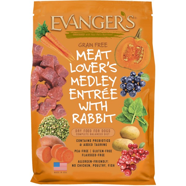 Evanger's Grain Free Meat Lover's Medley with Rabbit Dry Dog Food