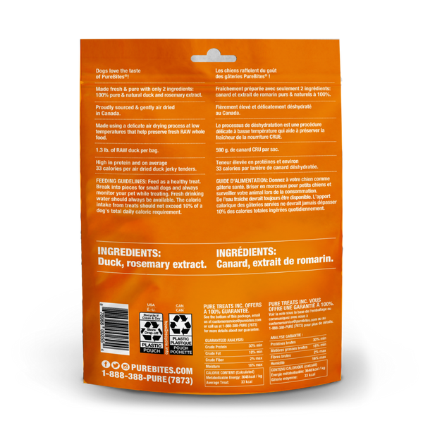 PureBites Duck Jerky Freeze Dried Raw Dog Treats