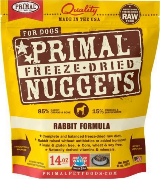 Primal Freeze Dried Nuggets Grain Free Rabbit Formula Dog Food