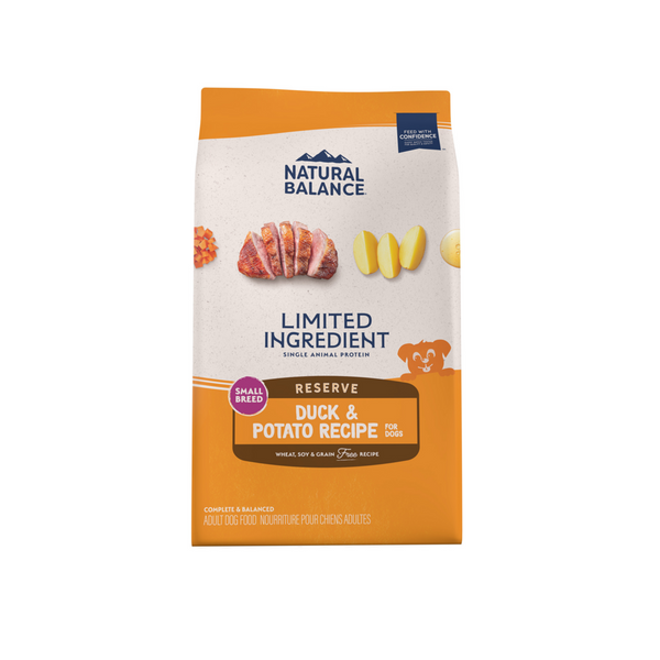 Natural Balance Limited Ingredient Reserve Grain Free Dry Dog Food for Small Breeds, Duck & Potato Recipe