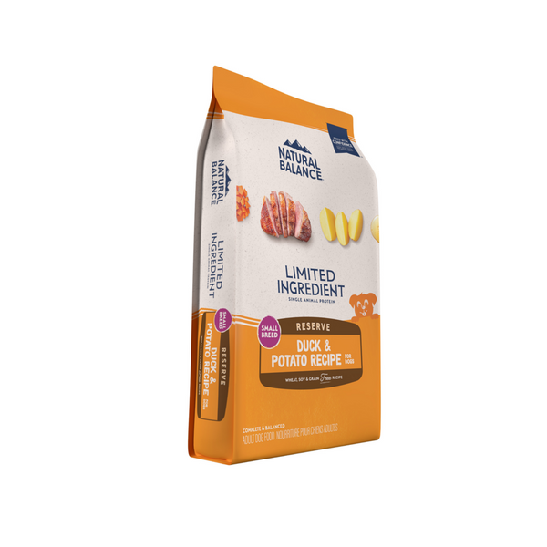 Natural Balance Limited Ingredient Reserve Grain Free Dry Dog Food for Small Breeds, Duck & Potato Recipe