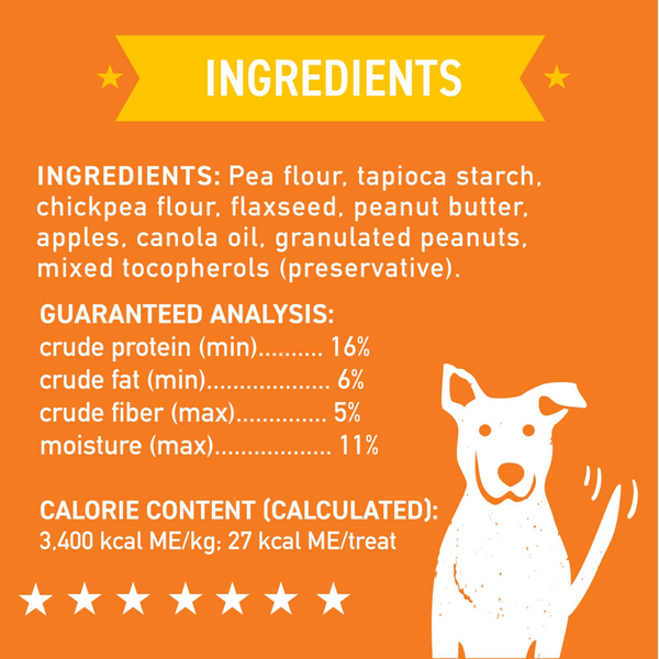 Cloud Star Wag More Bark Less Crunchy Grain Free Peanut Butter & Apples Dog Treats