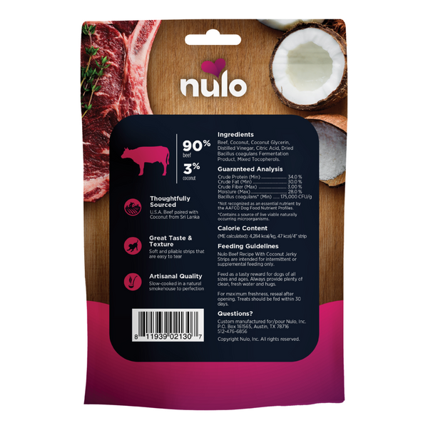 Nulo Dog Jerky Grain Free Beef & Coconut