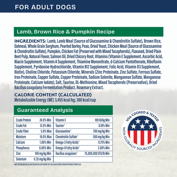 Natural Balance Health Protection Dry Dog Food, Lamb, Brown Rice & Pumpkin Recipe