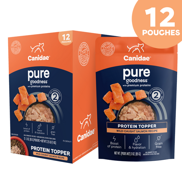 Canidae Pure Protein Topper, Wild Caught Salmon Recipe in Gravy Dog Food