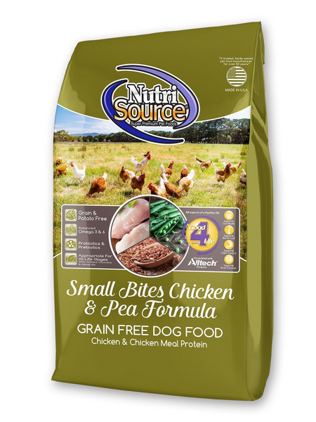 NutriSource Grain Free Small Breed Bites Chicken & Pea Recipe Dry Dog Food