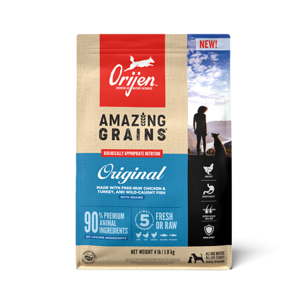 Orijen Amazing Grains Original Dry Dog Food Chicken, Turkey & Fish
