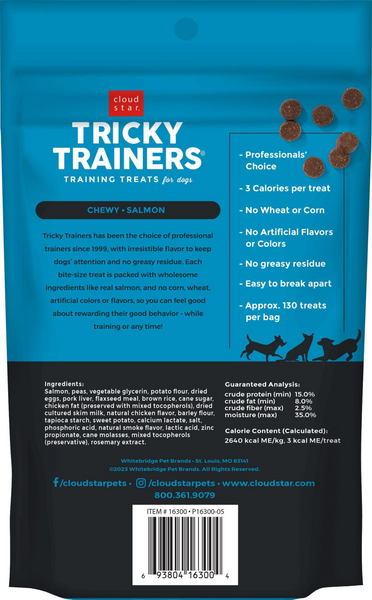 Cloud Star Tricky Trainers Chewy Salmon Dog Treats