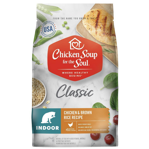 Chicken Soup Indoor Recipe with Chicken & Brown Rice Dry Cat Food