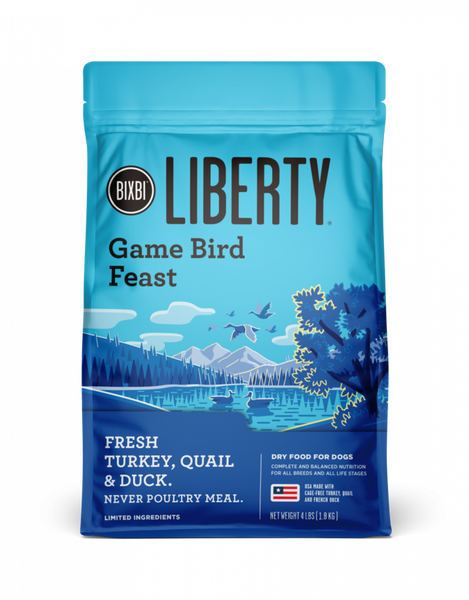 Bixbi Liberty Gamebird Feast (Turkey, Quail, Duck) Kibble Dog Food