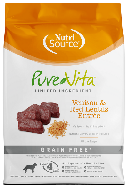 PureVita Grain Free Venison & Red Lentils Entree Dry Dog Food