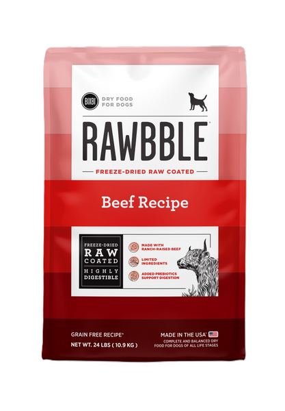 Bixbi Rawbble Freeze Dried Coated Beef Kibble Recipe for Dogs