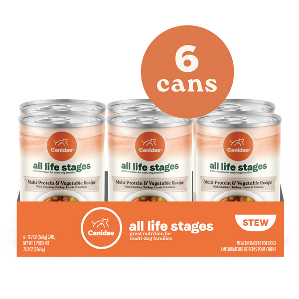Canidae All Life Stages Wet Dog Food, Chunky Stew Toppers, Multi-Protein & Vegetable Recipe, 12.7 oz.