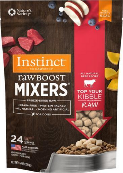 Instinct Raw Boost Mixers Grain Free Freeze Dried Beef Dog Food Topper