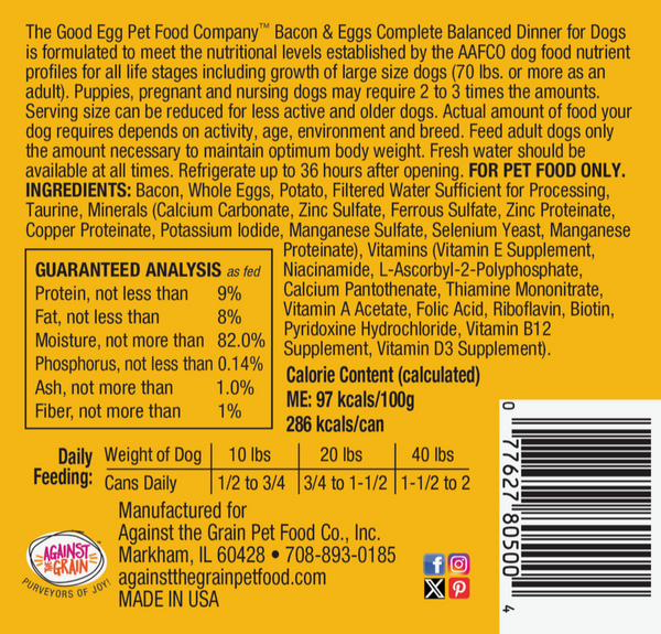 Against the Grain Good Egg Bacon Scramble Dog Food