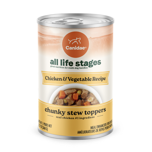 Canidae All Life Stages Wet Dog Food, Chunky Stew Toppers, Chicken & Vegetable Recipe, 12.7 oz.