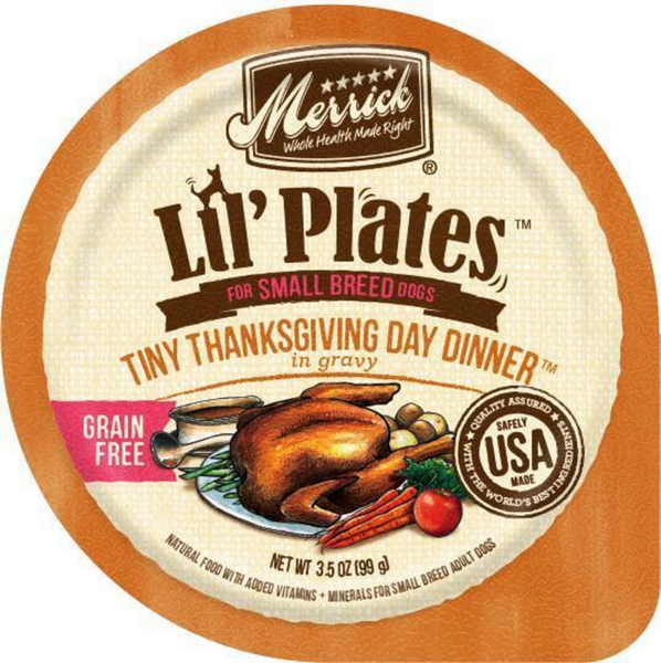 Merrick Lil' Plates Adult Small Breed Grain Free Tiny Thanksgiving Day Dinner Canned Dog Food