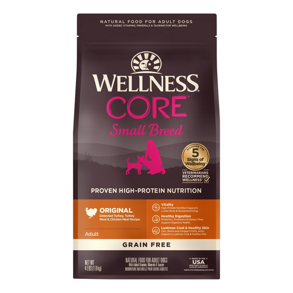 Wellness CORE Grain Free Natural Small Breed Health Turkey and Chicken Recipe Dry Dog Food