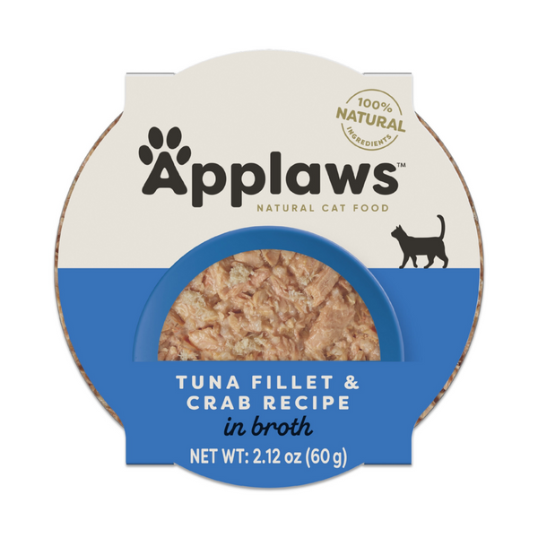 Applaws Natural Tuna Fillet with Crab in Broth Can Cat Food