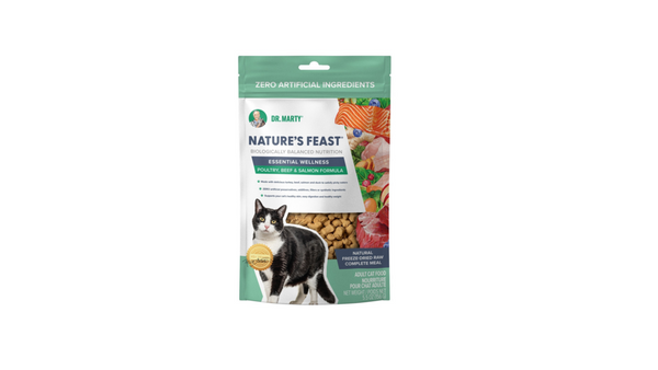 Dr. Marty Nature's Feast Essential Wellness Beef, Salmon and Poultry Freeze Dried Raw Cat Food