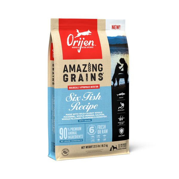 ORIJEN High Protein Amazing Grains Six Fish Recipe Dry Dog Food