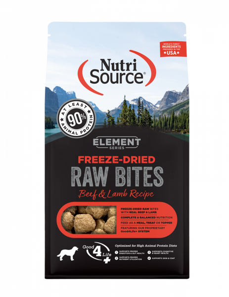 NutriSource Element Series Freeze Dried Raw Bites Beef and Lamb Recipe