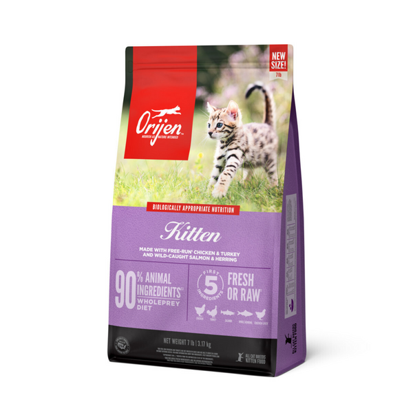 ORIJEN Grain Free, Premium, High Protein, Fresh & Raw Animal Ingredients Dry Kitten Food