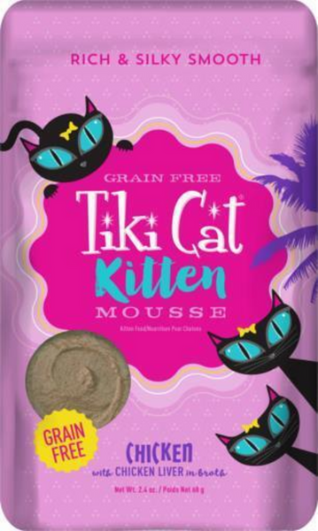 Tiki Cat Baby Mousse Chicken & Chicken Liver Wet Cat Food for Kittens Food Pouch
