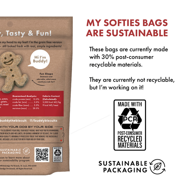 Buddy Biscuits Softies Soft & Chewy Grain Free Beef Dog Treats