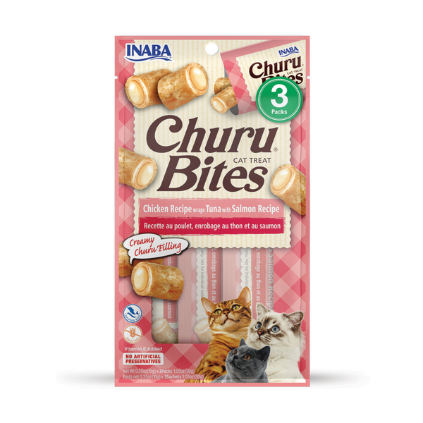 Inaba Cat Churu Bites Chicken Recipe Wraps Tuna With Salmon Recipe Cat Treats