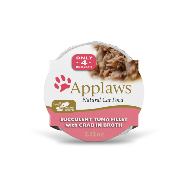 Applaws Natural Tuna Fillet with Crab in Broth Can Cat Food