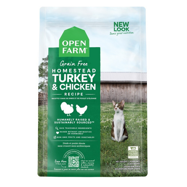 Open Farm Grain Free Homestead Turkey and Chicken Dry Cat Food