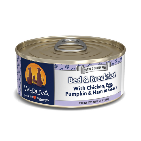 Weruva Bed & Breakfast with Chicken, Egg, Pumpkin & Ham in Gravy Canned Dog Food