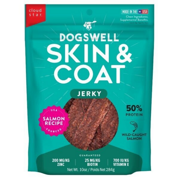 Dogswell Skin & Coat Jerky Salmon Dog Treats