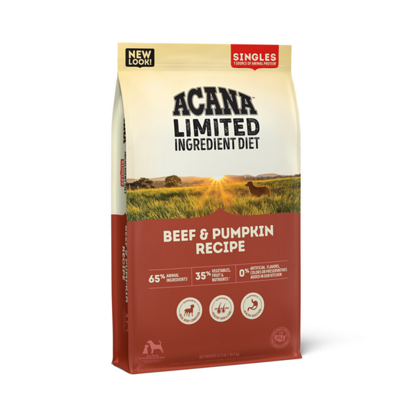 ACANA Singles, Beef & Pumpkin Recipe, Limited Ingredient Diet Dry Dog Food