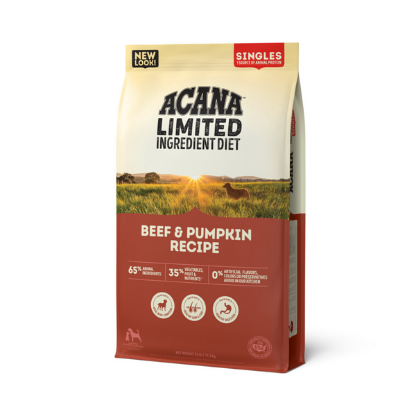 Acana Singles, Beef & Pumpkin Recipe, Limited Ingredient Diet Dry Dog Food