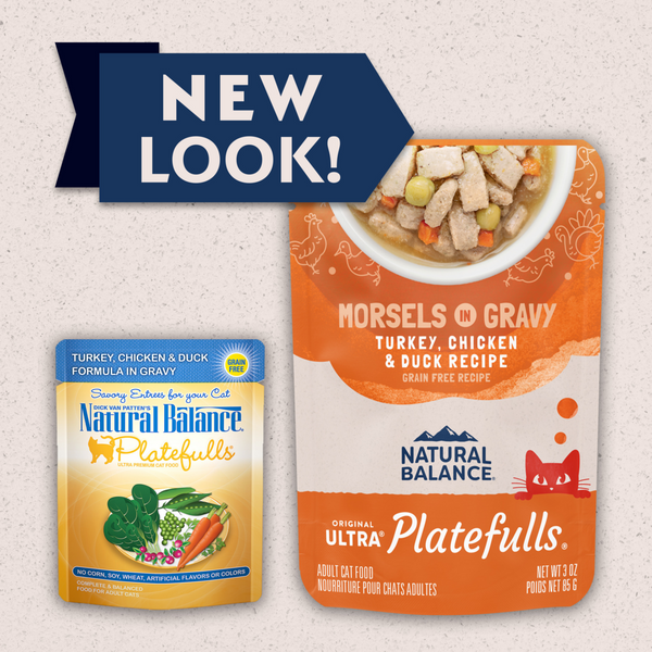 Natural Balance Original Ultra Platefulls Wet Cat Food, Turkey, Chicken, & Duck Morsels in Gravy Recipe