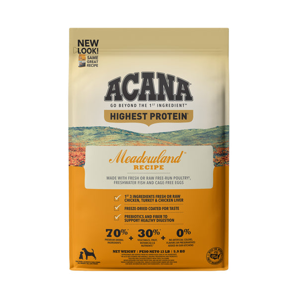 Acana Highest Protein Dry Dog Food Meadowland Recipe