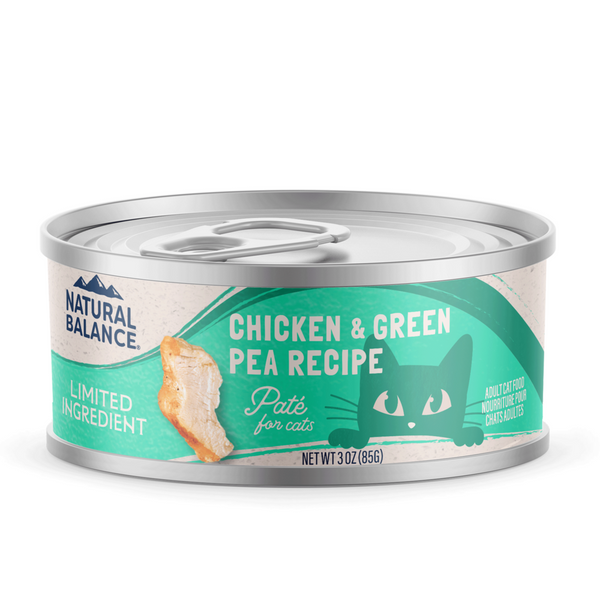 Natural Balance Limited Ingredient Wet Cat Food, Chicken & Green Pea Pate Recipe