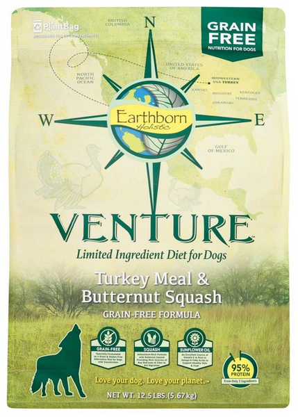 Earthborn Holistic Venture Limited Ingredient Grain Free Turkey Meal and Pumpkin Dry Dog Food