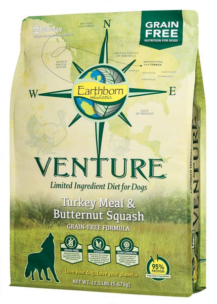 Earthborn Holistic Venture Limited Ingredient Grain Free Turkey Meal and Pumpkin Dry Dog Food